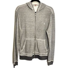 Original Penguin Munsingwear Grey Hoodie Men's M Full Zip Missing Drawstring