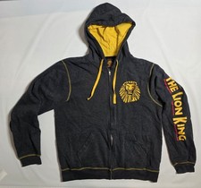 The Lion King Broadway Musical Full Zip Hoodie Gray Yellow Size Large
