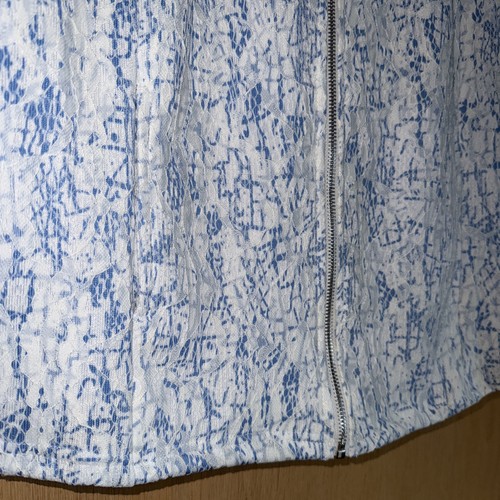 Cathy Daniels Jacket Size Large Layered Lace Blue White Zip Up Athleasure Casual - Picture 4 of 8