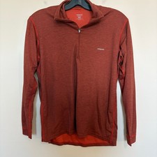 Vintage 2001 Patagonia Capilene Quarter Zip Base Layer Mens M Rust Made in USA