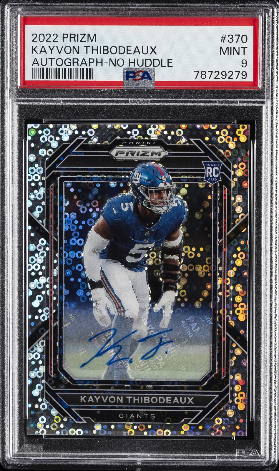 2022 PANINI PRIZM AUTO-NO HUDDLE #370 KAYVON THIBODEAUX PSA 9