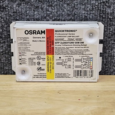 OSRAM QUICKTRONIC QTP 2X26CF/UNV DM 2 LAMP T4 BALLAST CFL COMPACT FLUORESCENT 1