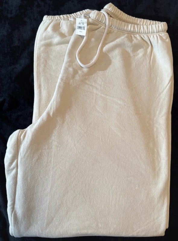OFFLINE by Aerie Women’s Beige Solid Jogger Pants Drawstring Elastic Waist S/P