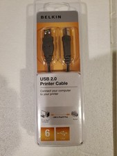 Belkin USB 2.0 Printer Cable 6 foot use for Mac or PC NEW SEALED
