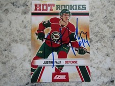 Minnesota Wild Justin Falk Signed Autographed 2010-11 Score Hot Rookies Mint