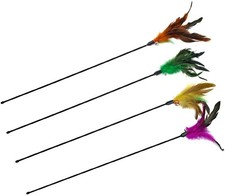 Interactive Cat Teaser Wand - Long Wand with Loud Bell for Cat and Kitten