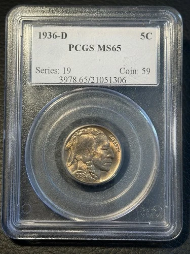 1936-D Buffalo Nickel PCGS MS65