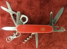 Victorinox Explorer Red 91 mm Swiss Army Knife w/ old Magnifying Glass