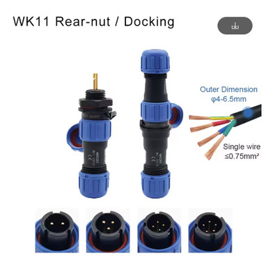SP11 IP68 Waterproof Aviation Connector Panel Mount Plug Socket 2-5 Pin