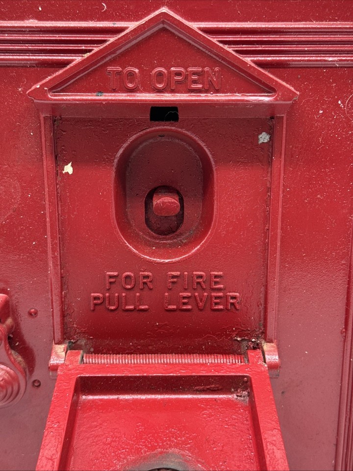 Antique Gamewell Fire Alarm Station Box Call Pull Down Game Well Old ...