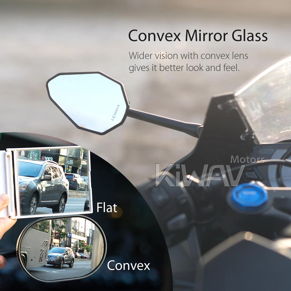 Black ViperII fairing mirror mat black base adjustable for Kawasaki Ninja ZX ZZR - Image 4 of 4