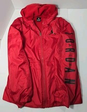 AIR JORDAN-HOODED JACKET-WINDBREAKER-RED-FULL ZIP-BOYS-YOUTH-SIZE XL-13-15 YRS