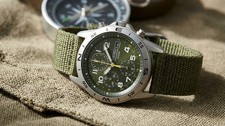 SEIKO SND377R Green Chronograph Japan Import New in Box