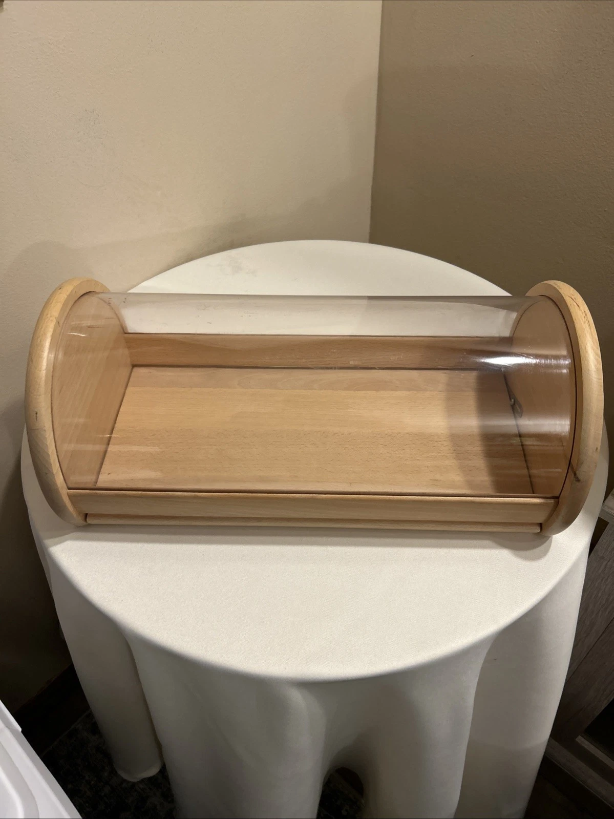 Vintage Bodum Denmark Beech Wood Bread Box Clear Roll Top MidCentury Modern 1980
Opens in a new wind