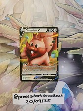 Pokémon TCG Greedent V Holo Rare Full Art 53/72 Shining Fates
