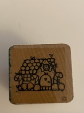 DOTS Gingerbread House Wood Mounted Rubber Stamp RS67
