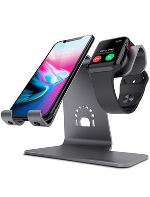 Bestand 2 in 1 Apple iwatch Apple Watch/iPhone X/8Plus/8/7 Plus/iPad Space Grey