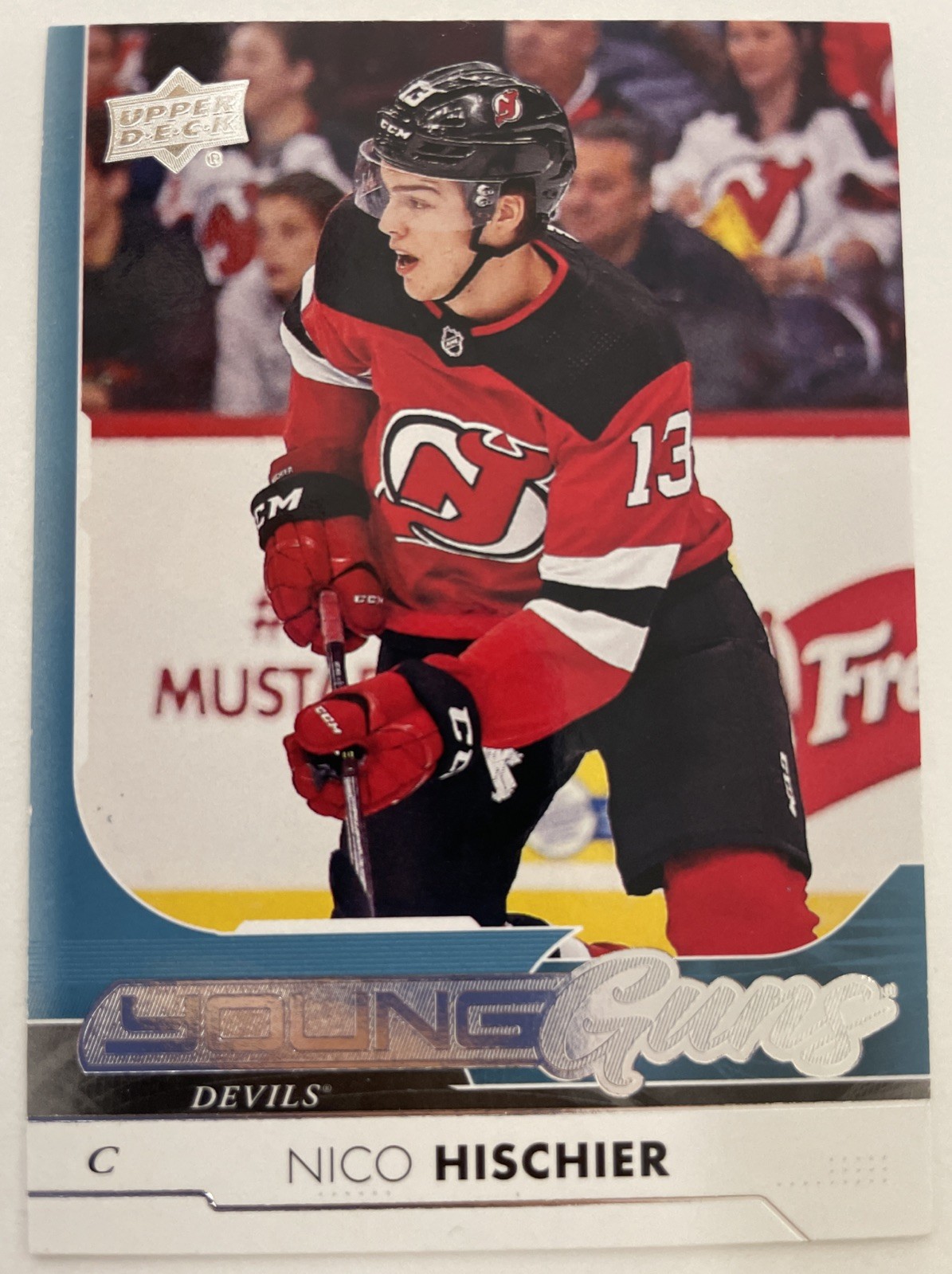 2017-18 Upper Deck Series 1 Hockey Nico Hischier #201 Young Guns RC Card - TCCCX