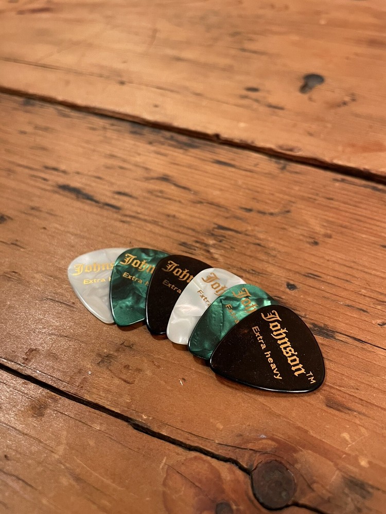 Johnson Pearloid Extra Heavy Guitar Picks - 6 Pack Celluloid Picks