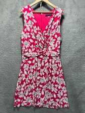 Tommy Hilfiger Dress Plus 16W Pink Floral Jersey Faux Wrap Babydoll Feminine