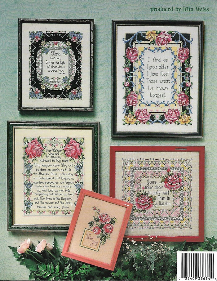 SENTIMENTS by American School of Needlework - 9 Cross Stitch Designs, C1993, OOP - Image 2 of 2