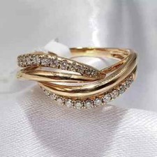 2Ct Round Cut Lab Created Diamond Wedding Band Ring 14k Yellow Gold Plated