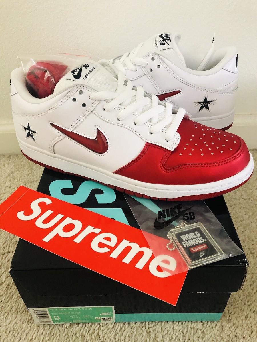 Nike Supreme Dunk SB Low Varsity Red- size 9 DS NEW! Trusted