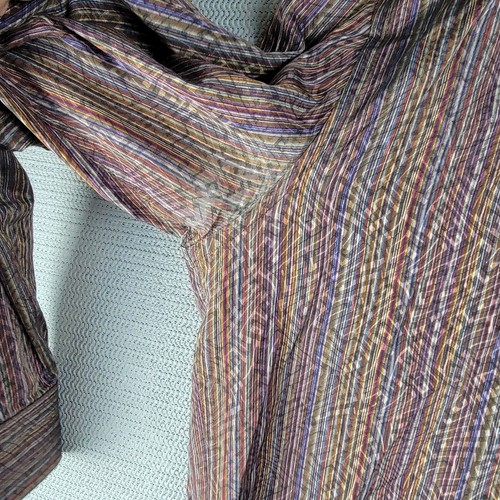 Jhane Barnes button up shirt silk blend size large striped casual premium - Picture 12 of 19
