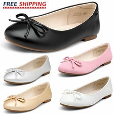 Kids Girls Dress Shoes Fashion Slip-on Bow Comfort Ballet Flats Shoes Size US