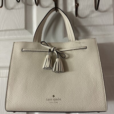 NWT Kate Spade WKRU6971 Hayes Small Pebble Leather Satchel Crossbody Parchment