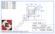Chain Guide Bearing ENDURO CGM 308 J 1