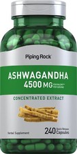 Ashwagandha Supplement 4500 mg  240 Capsules  Non-GMO  by Piping Rock