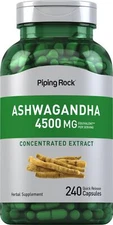 Ashwagandha Supplement 4500 mg | 240 Capsules | Non-GMO | by Piping Rock