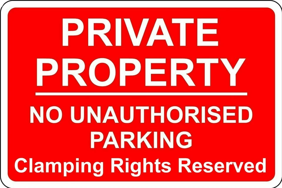 DEVON MADE Private Property No Parking, Clamping Rights Reserved, Metal Safety Warning Sign