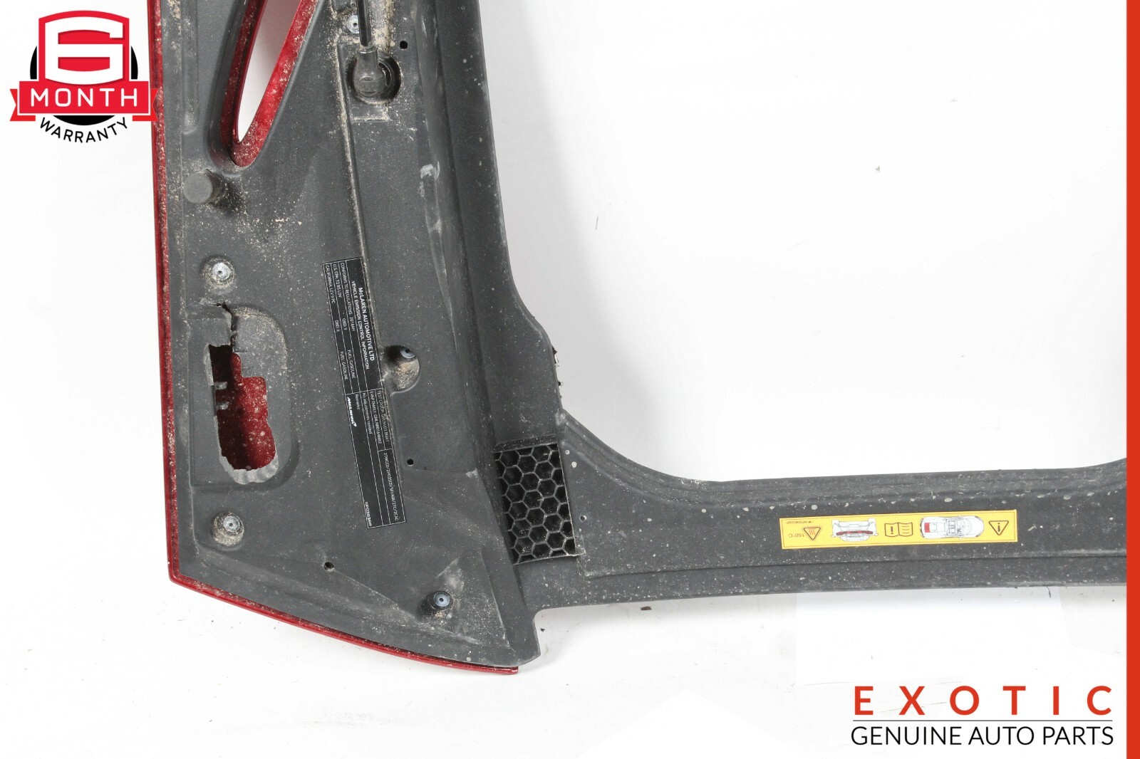 15-17 McLaren 650S Rear Lid Back Panel Cover Red OEM