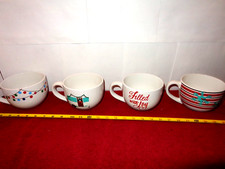 4 LARGE VINTAGE CHRISTMAS CUPS - BOWLS 4x3 in - MICROWAVE & DISHWASHER SAFE L223