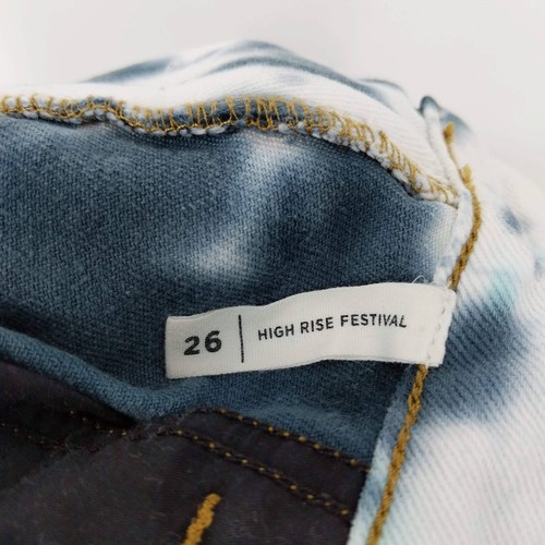 PacSun Tie Dye High Waisted Denim Festival Jean Shorts Blue Women's Size 26 - Picture 3 of 6
