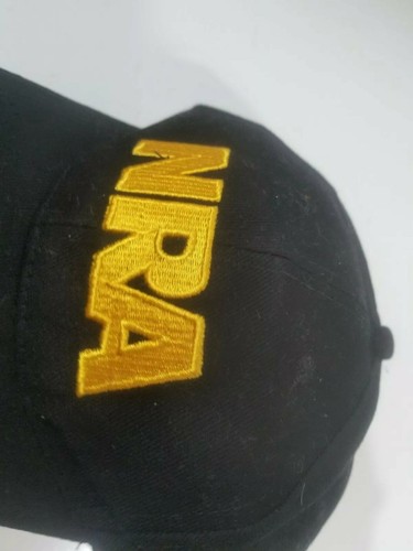 NRA Adult Black Embroidered Logo & USA Flag Adjustable Fit Cotton Cap Hat - Picture 12 of 12