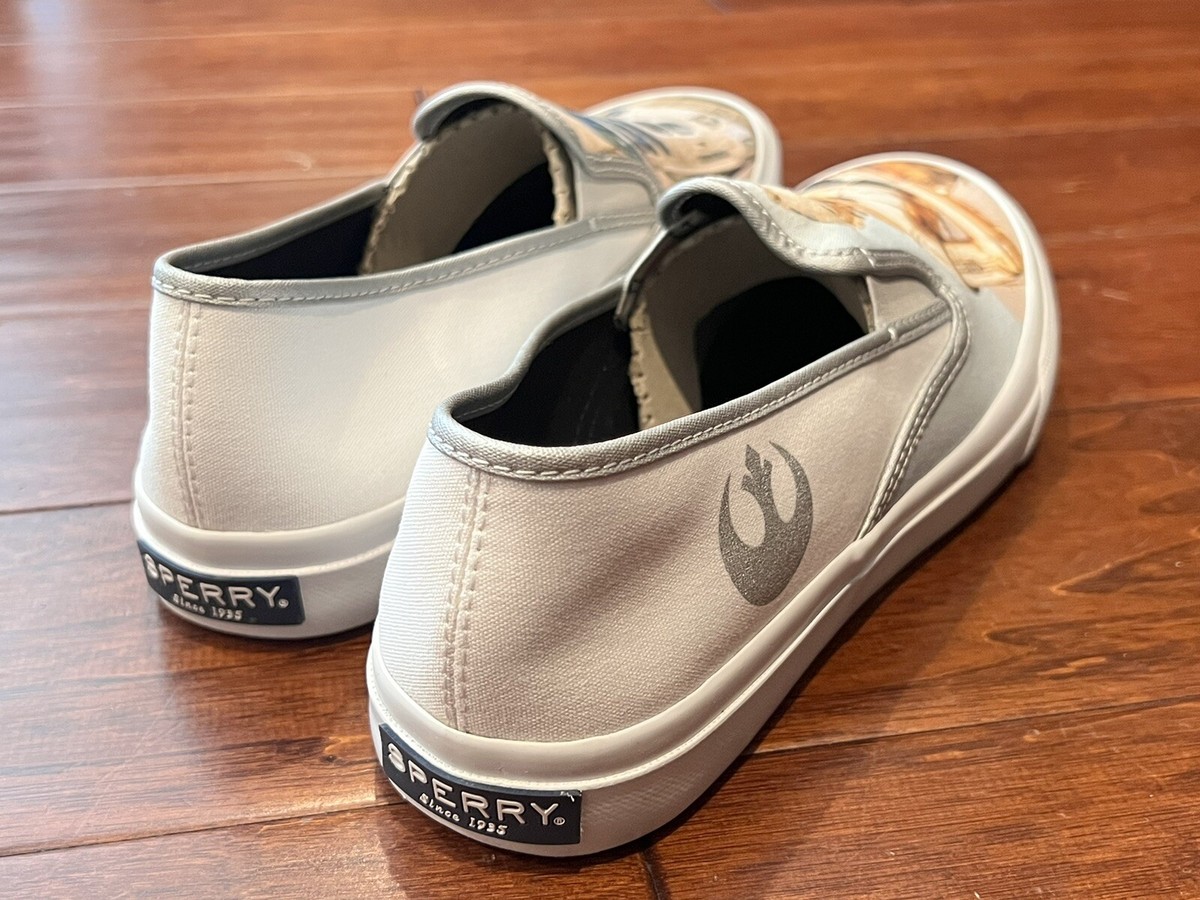 Sperry Star Wars C3PO R2D2 Droids White Mens 10 Casual Slip  display picture 1