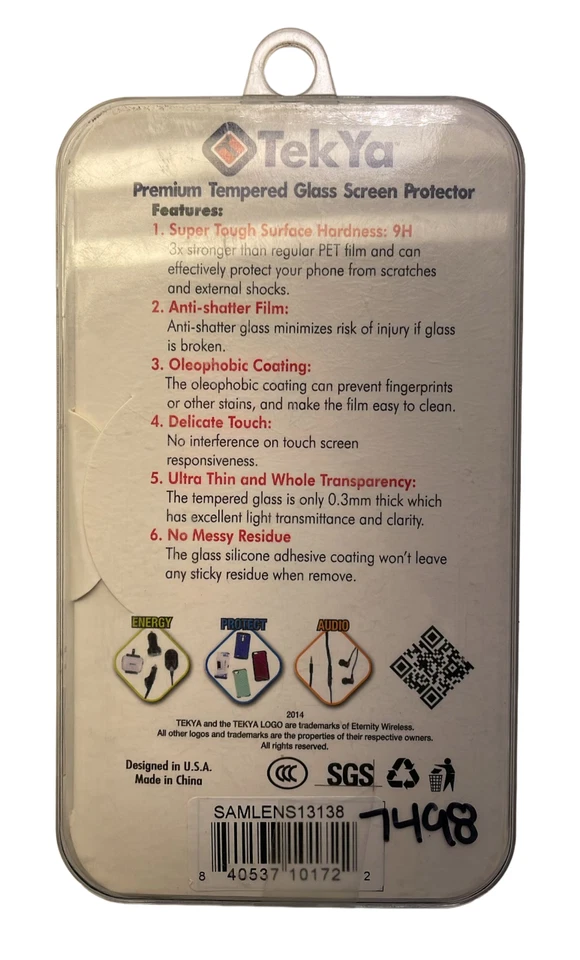 Protector Pantalla Cristal Templado Premium Tekya para Samsung Galaxy S5 Mini Foto 2 de 4