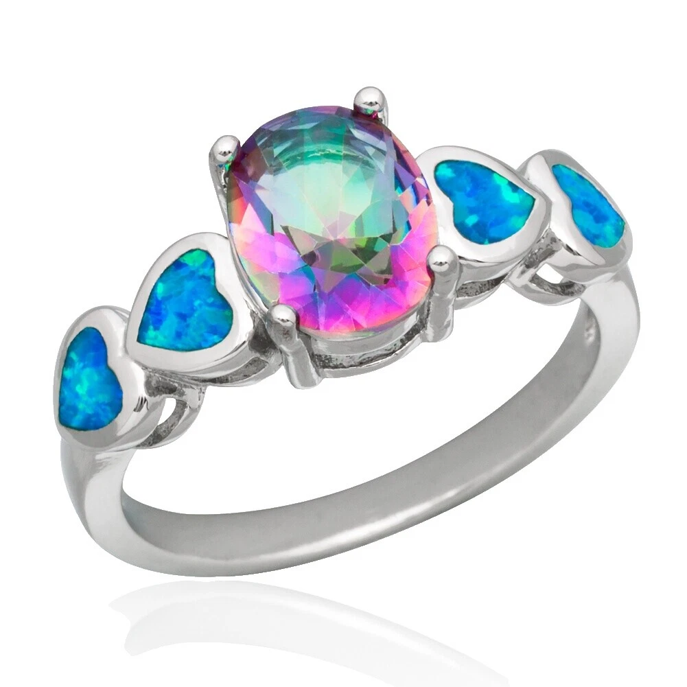 Fashion Rings Mystic Topaz 8 Ring