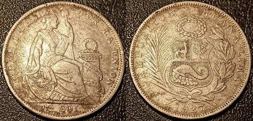 Peru - Republic - 1/2 Sol Argent 1927 TTB ! KM#216