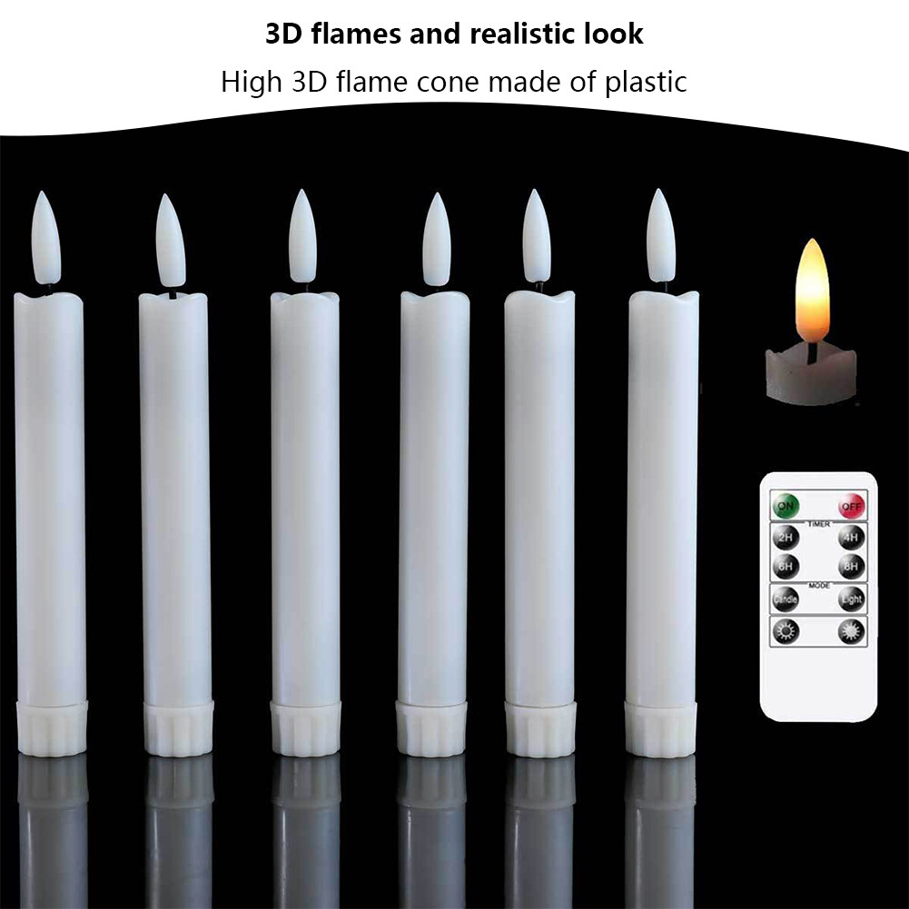 6pcs LED Electronic Candle Light with Remote Control Battery Powered