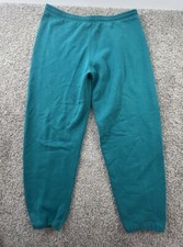 Vintage 90s Streetwear Mens Size Large Faded Blank Sweatpants Joggers Green USA