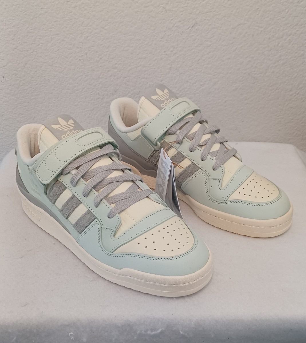 New Men's Adidas Forum 84 Low Shoes~Linen Green/Metal Grey (FZ6298