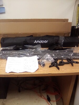 Andoer 2*3 M/6.6*10Ft Studio Backdrop Stand Adjustable W/ Bag