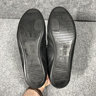 Christian Dior Leather Shoes Women Size 38 Black High Top Sneakers