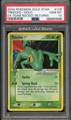 2004 Pokémon Gold Star Treecko EX Team Rocket Returns #109 - PSA