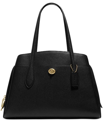 coach black leather carryall bag