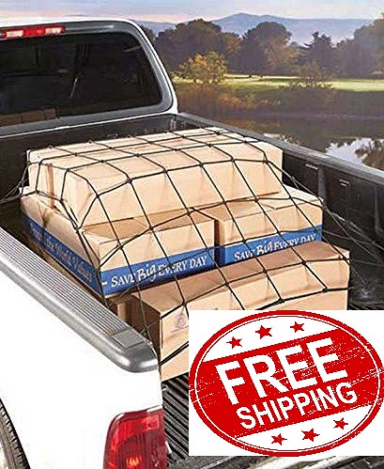 Truck Bed Cargo Net Dodge Ram 1500 Cargo Bed Tie Down Hooks For Dodge Ram Pickup Full Size Long Bed 66" X... Dodge Ram Truck Bed Organizer - Foto 5